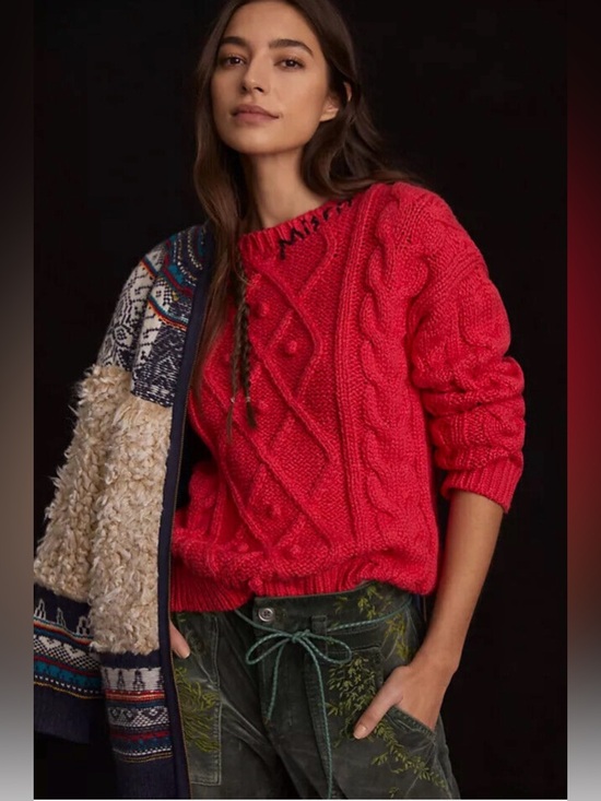 MOTHER Sweaters - MOTHER • the jumper cable knit sweater - misfit - small red